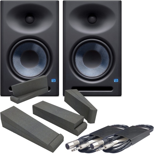 Presonus Eris E8XT Active Studio Monitors + Pads & Leads Bundle Deal