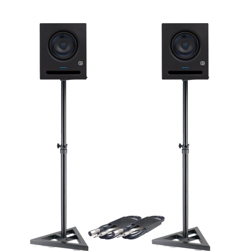 PreSonus Eris Pro 6 (Pair) + Monitor Stands & Leads Bundle