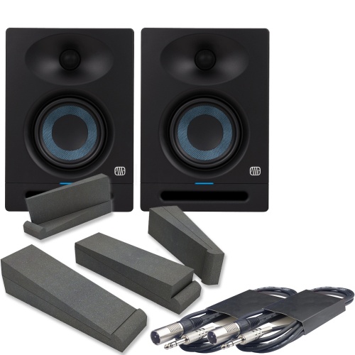 Presonus Eris Studio 4 Active Studio Monitors + Pads & Leads Bundle Deal