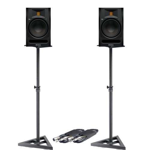 Presonus R80v2 AMT Active Studio Monitors + Stands & Leads Bundle