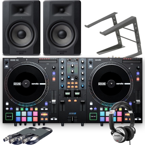 Rane One DJ Controller, M-Audio BX5 D3 Speakers, Laptop Stand, Numark HF125 Headphones Bundle Deal