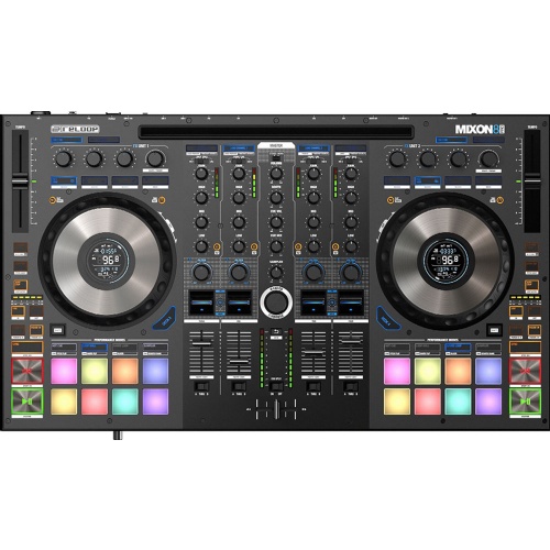 Reloop Mixon 8 Pro, 4-Channel Hybrid DJ Controller for Serato or Algoriddim djay