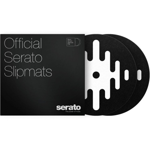 Serato Official DJ Pro Logo Slipmats, Black, 12'' (Pair)
