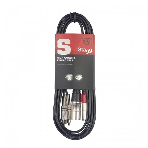Stagg RCAm - XLRm 3 Metre Audio Cable (STC3CMXM)