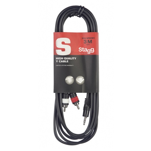 Stagg Mini Stereo Jack - 2 x RCA 3M Audio Cable (SYC3/MPS2CM E)