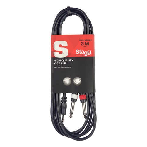 Stagg Mini Stereo Jack - 2 x Jack 3M Audio Cable (SYC3/MPS2P E)