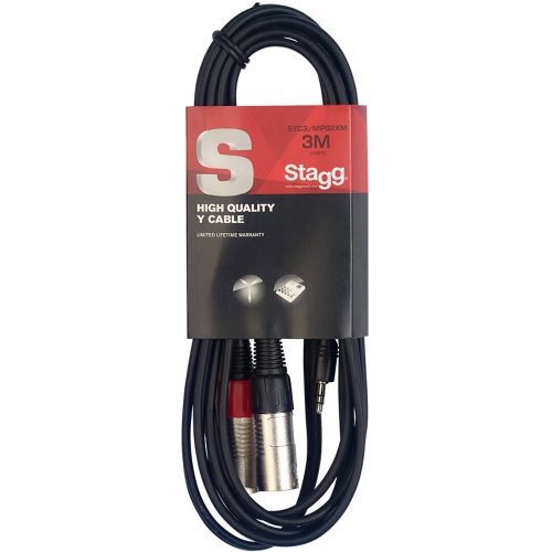 Stagg MiniJack - Dual XLRm 3 Metre Audio Cable (SYC3/MPSB2XM)