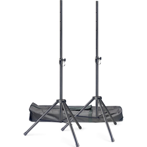 Stagg Tripod PA Speaker Stands (Pair) + Durable Carry Case
