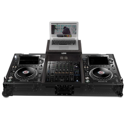 UDG Ultimate Flight Case for Pioneer CDJ-3000 & DJM-A9, with Laptop Shelf & Wheels