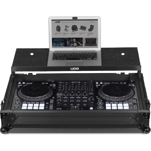 UDG Ultimate Flight Case Pioneer DJ DDJ-1000 / DDJ-FLX10 Black Plus, Shelf & Wheels