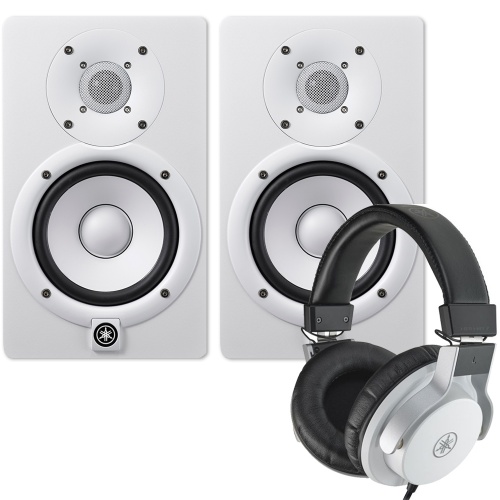 Yamaha HS7 White Active Studio Monitors (Pair) + HPH-MT7 White Headphones Bundle