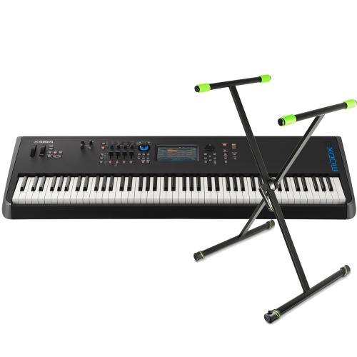 Yamaha MODX8, 88-Key Piano Hammer Action Synthesizer + Keyboard Stand
