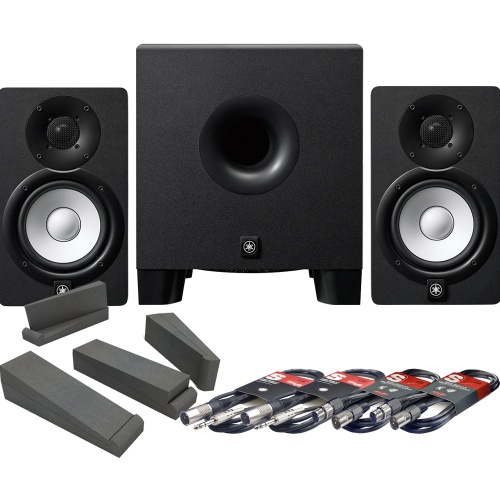 Yamaha HS5 Studio Monitors + HS8S Sub + Isolation Pads + Leads Bundle