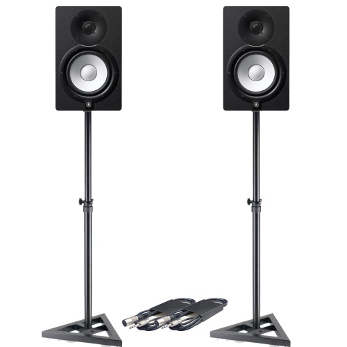 Yamaha HS7 Black Active Studio Monitors + Stands & Leads