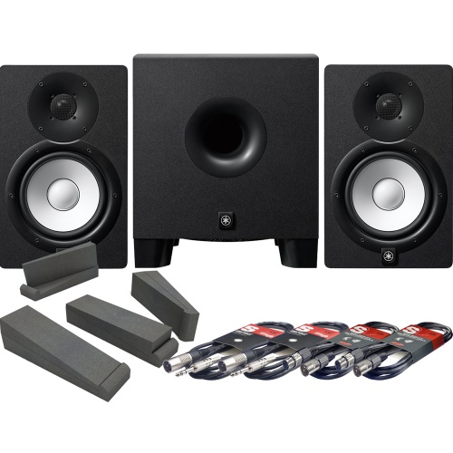 Yamaha HS7 Studio Monitors + HS8S Sub + Isolation Pads + Leads Bundle