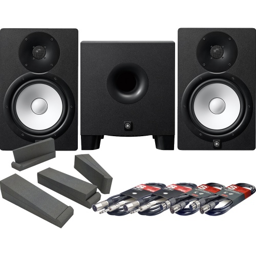 Yamaha HS8 Studio Monitors + HS8S Sub + Isolation Pads + Leads Bundle